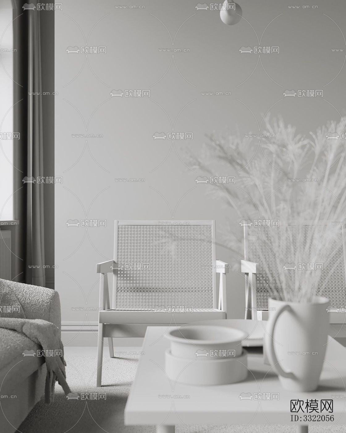 现代客厅效果图下载（渲染图4）