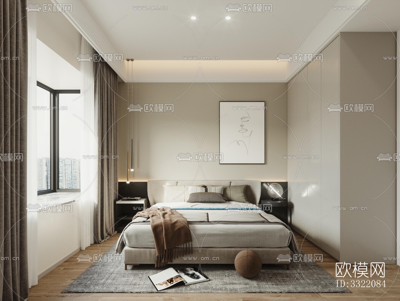 现代客厅效果图下载（渲染图12）