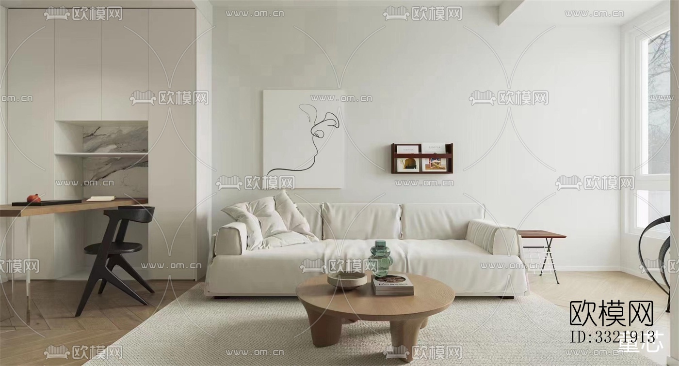 现代客厅效果图下载（渲染图6）