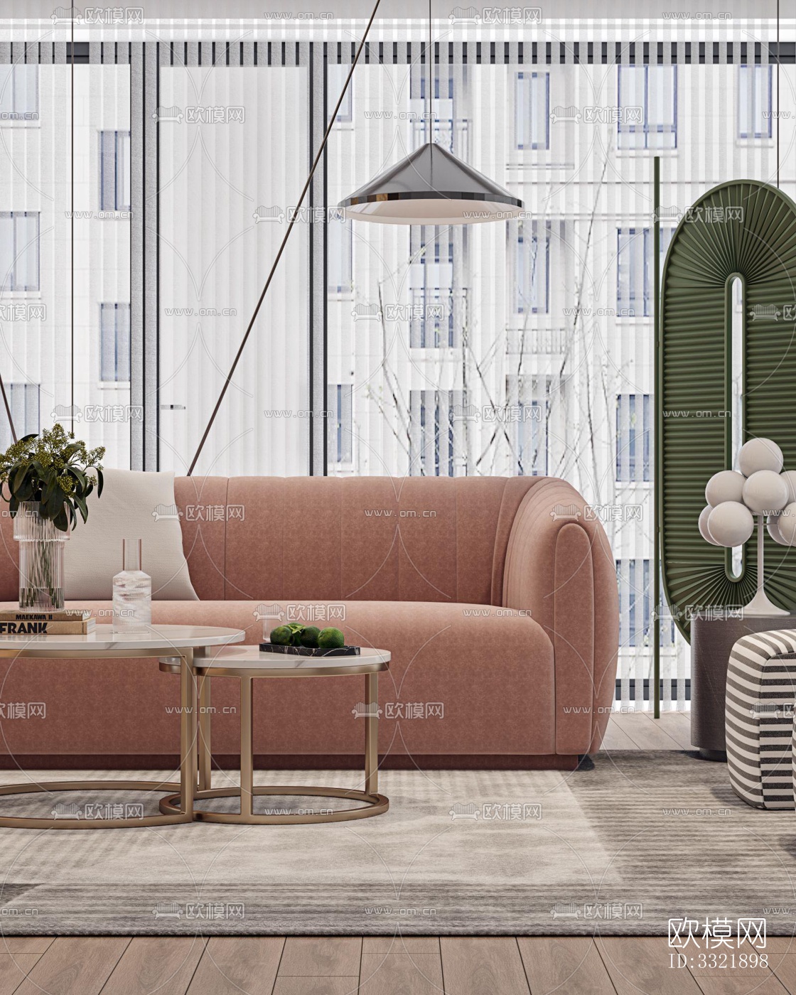 现代客厅效果图下载（渲染图4）