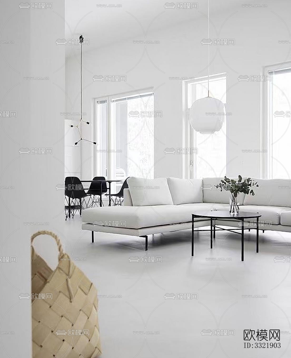 现代客厅效果图下载（渲染图2）