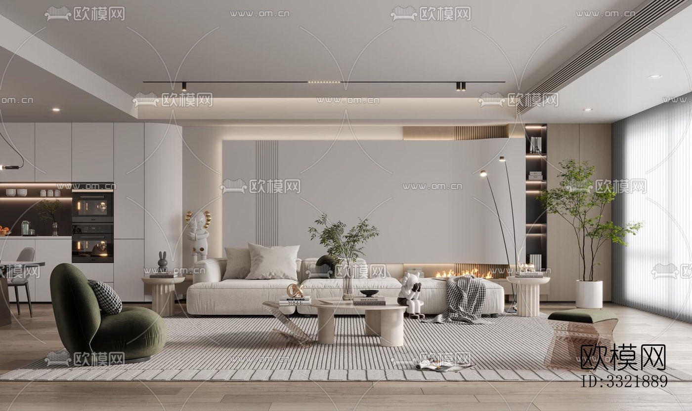现代客厅效果图下载（渲染图7）