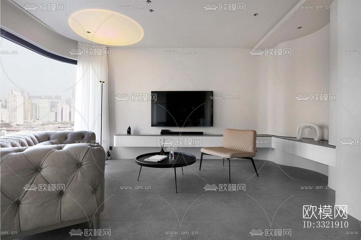 现代客厅效果图下载（渲染图6）