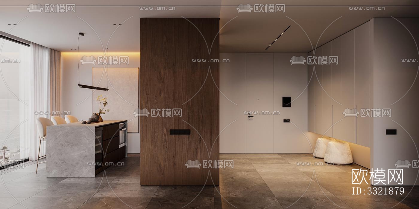 现代客厅效果图下载（渲染图3）