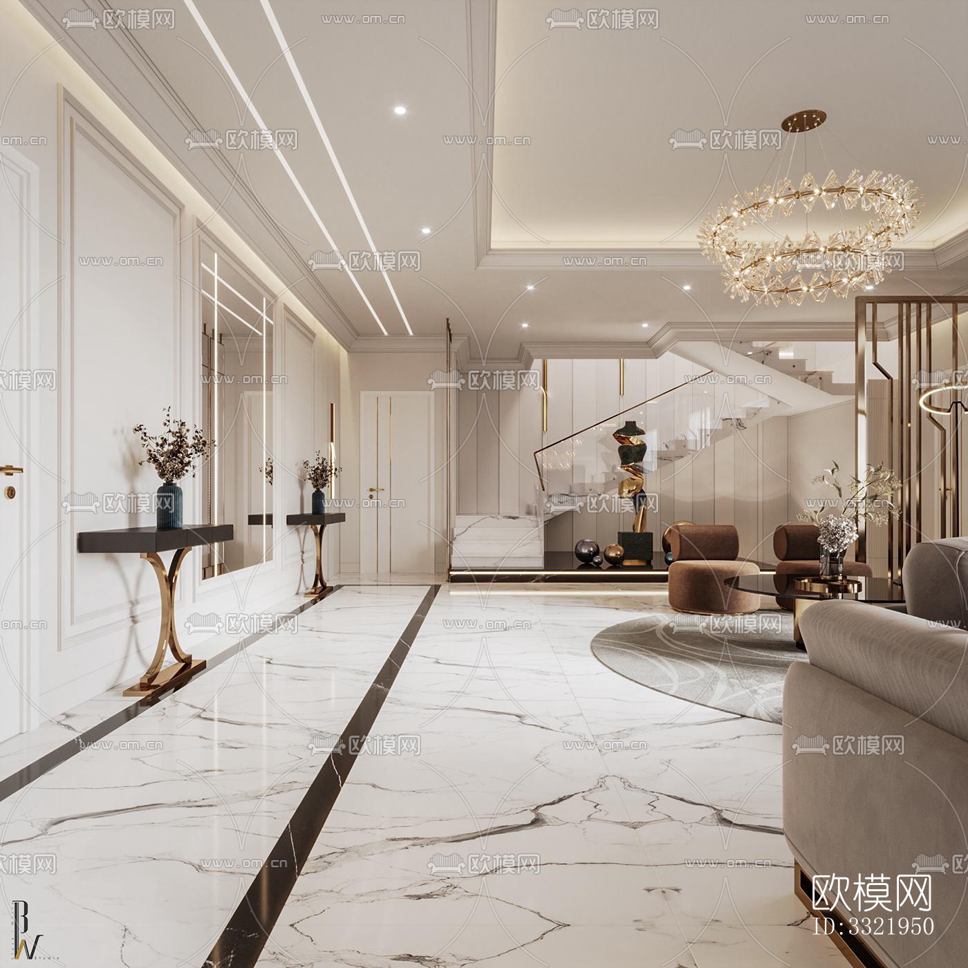 现代客厅效果图下载（渲染图13）