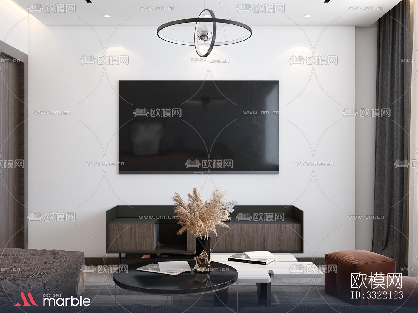 现代客厅效果图下载（渲染图5）