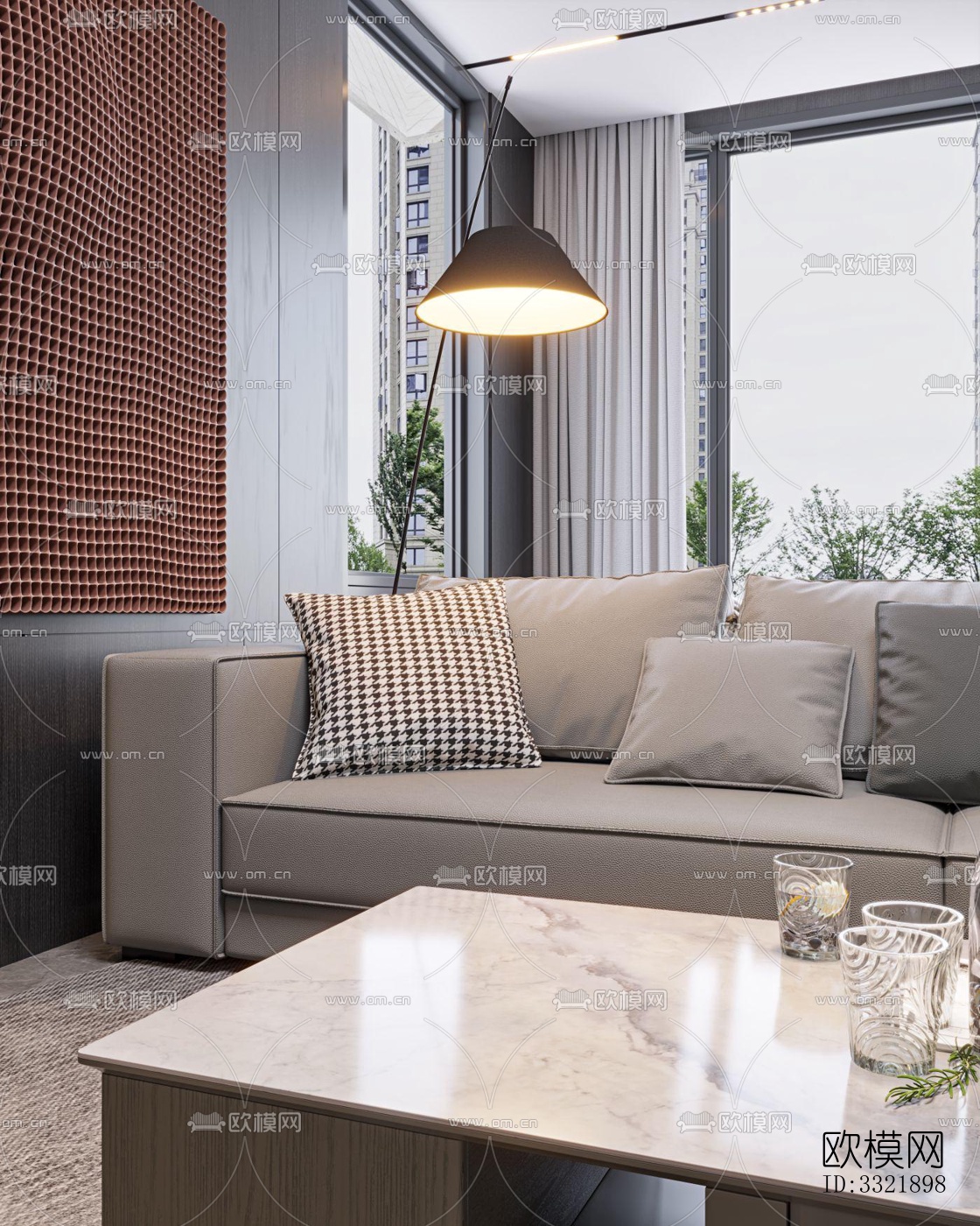 现代客厅效果图下载（渲染图8）