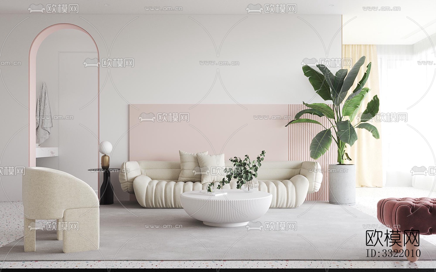 现代客厅效果图下载（渲染图3）