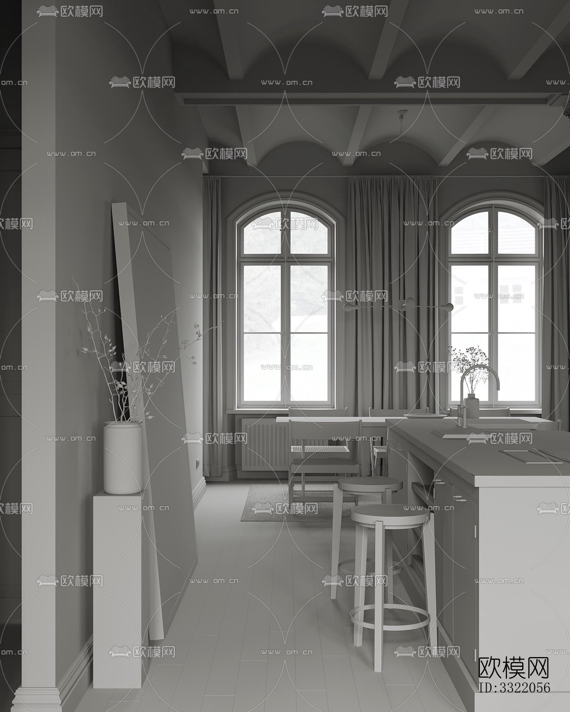 现代客厅效果图下载（渲染图6）