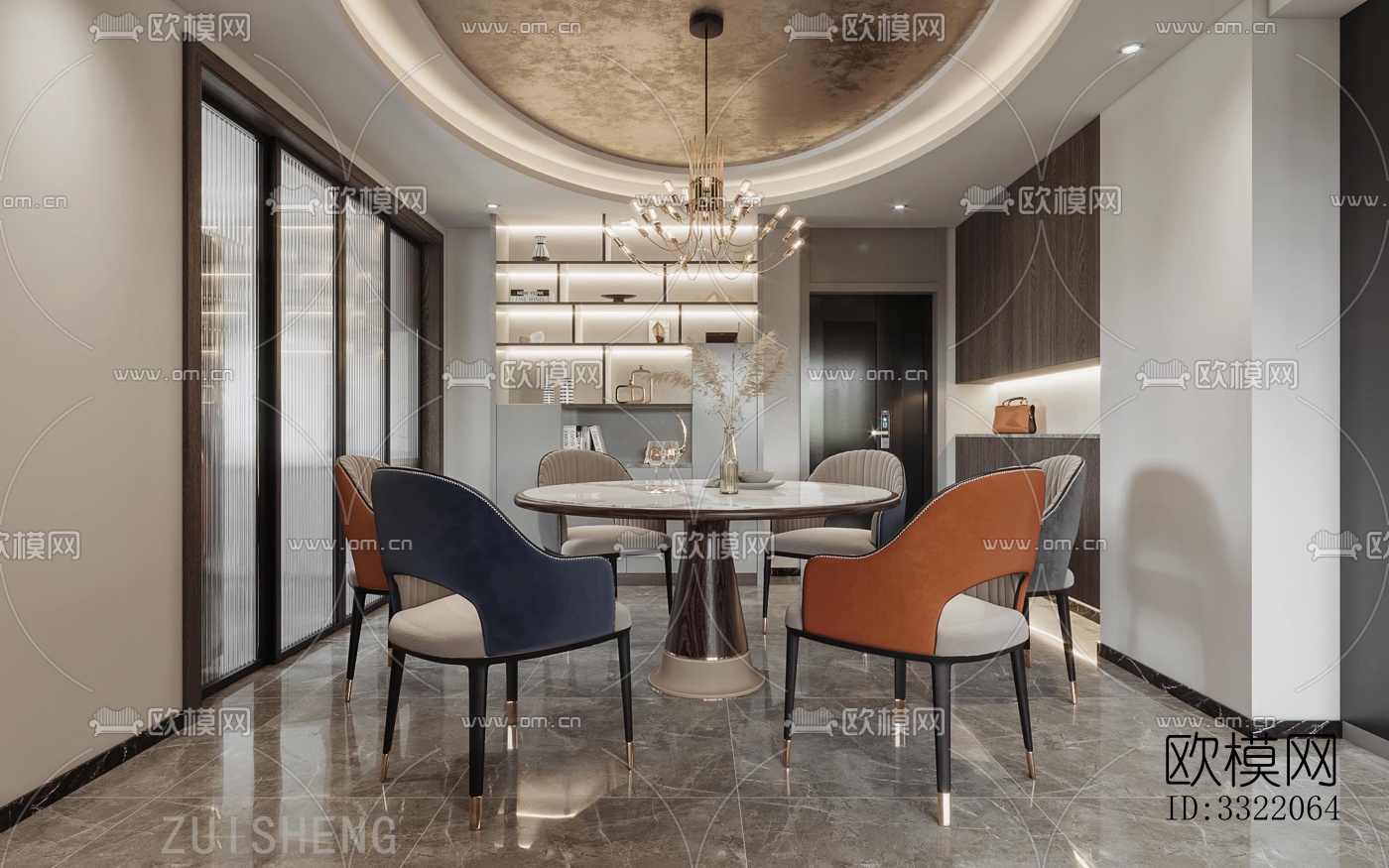 现代客厅效果图下载（渲染图3）