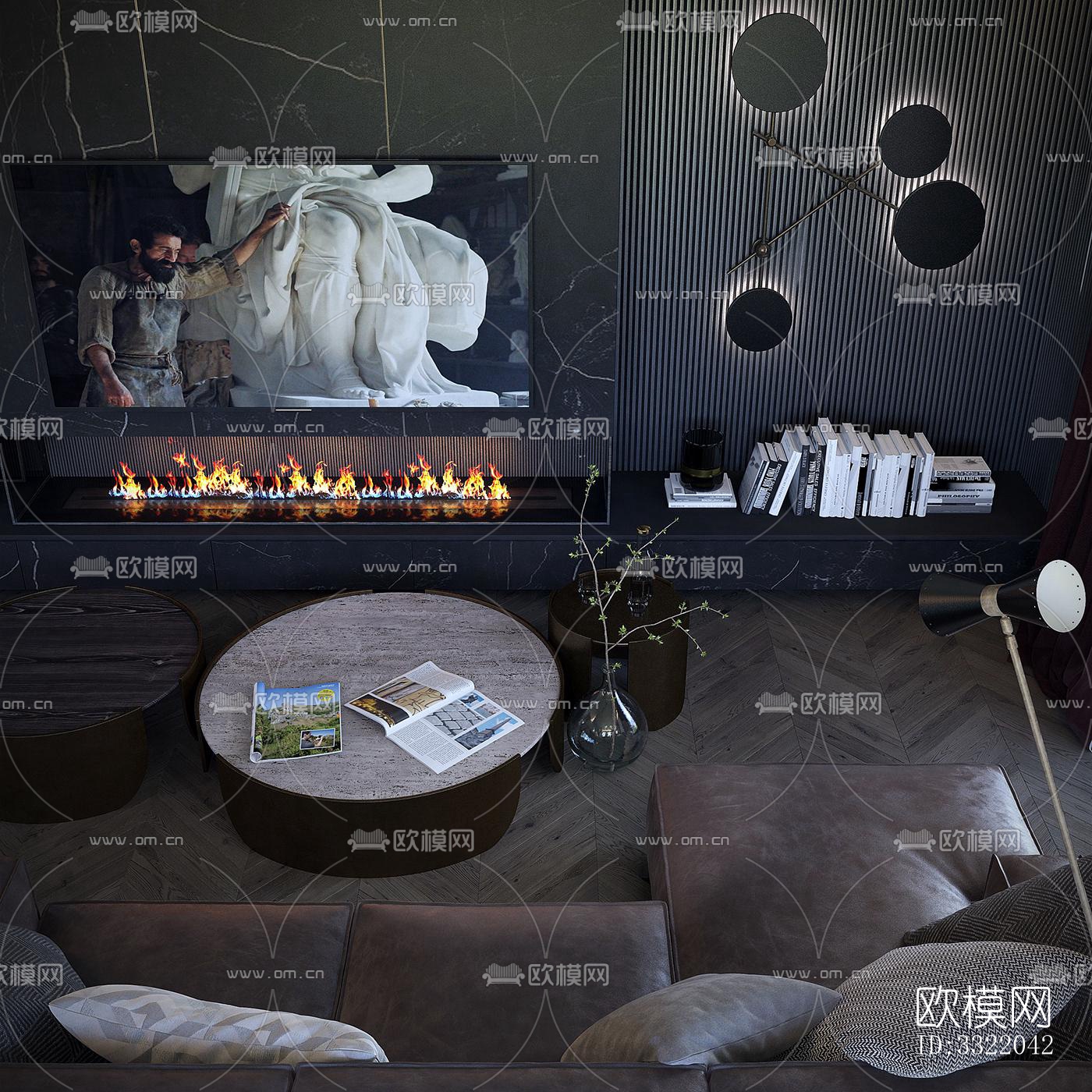 现代客厅效果图下载（渲染图6）