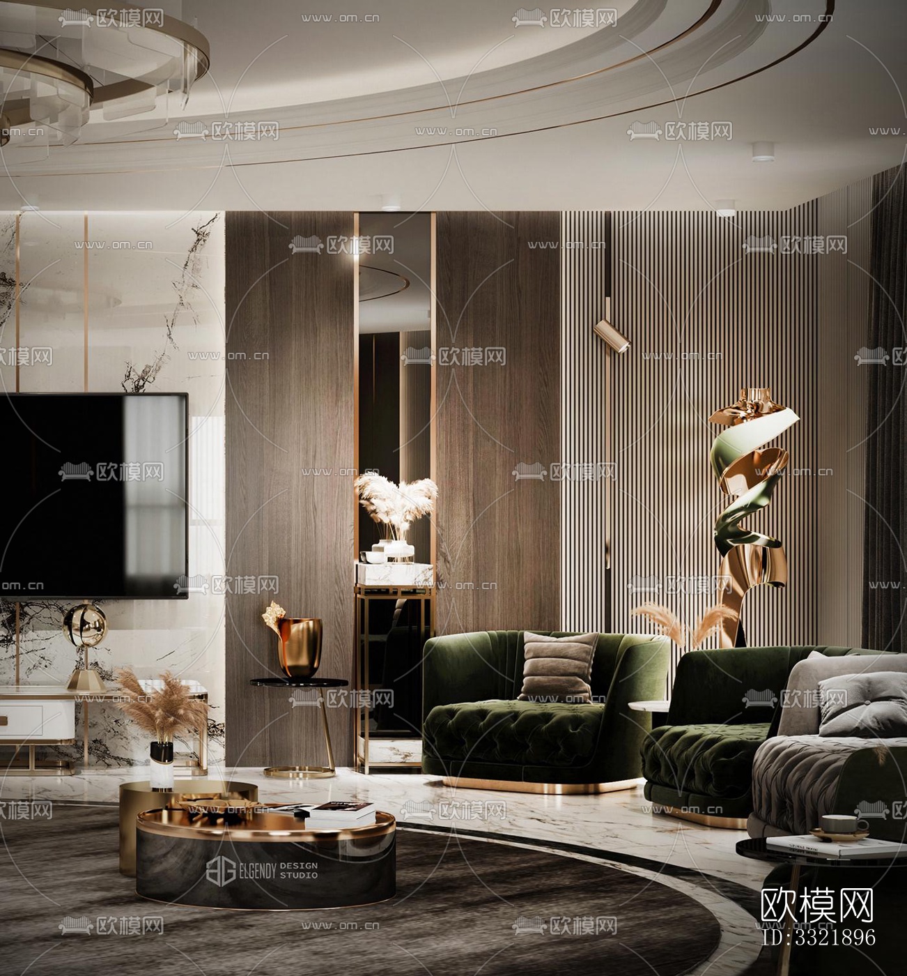 现代客厅效果图下载（渲染图6）