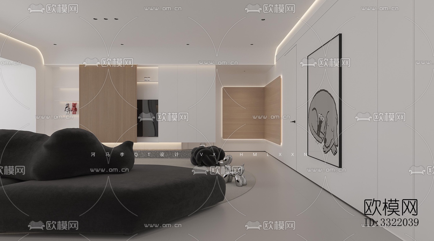 现代客厅效果图下载（渲染图1）