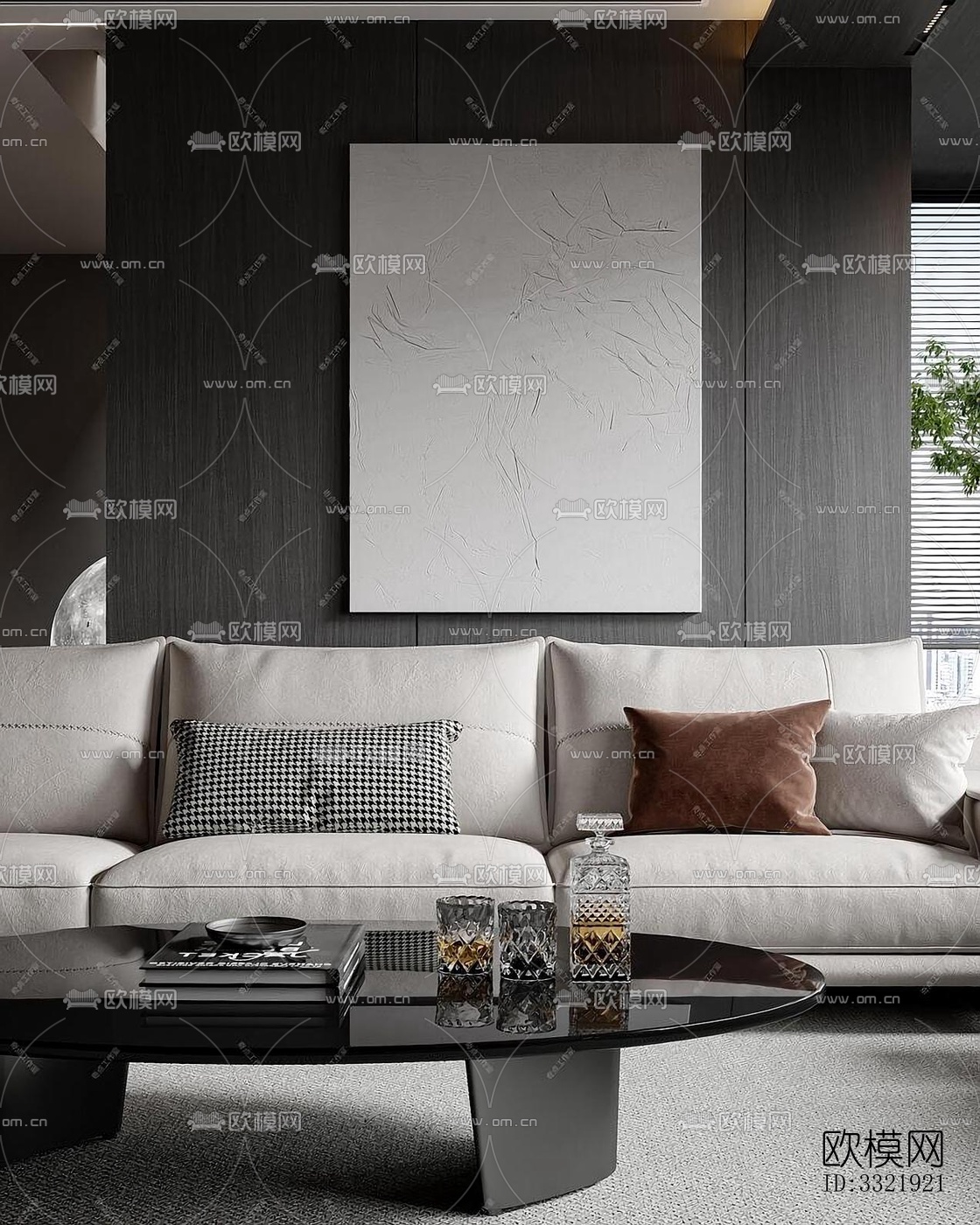 现代客厅效果图下载（渲染图1）