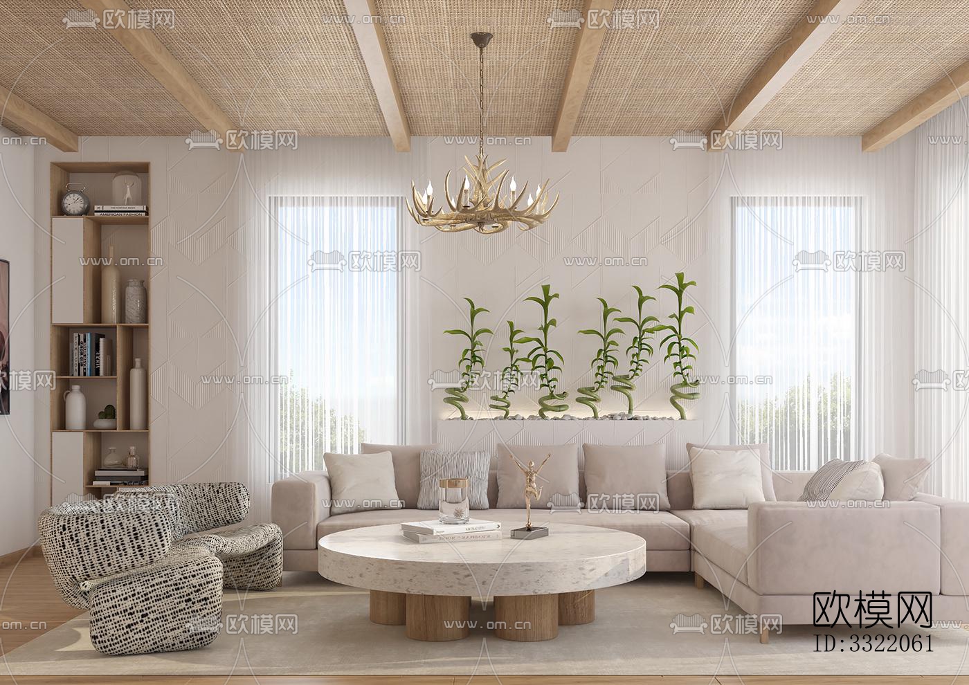 现代客厅效果图下载（渲染图2）