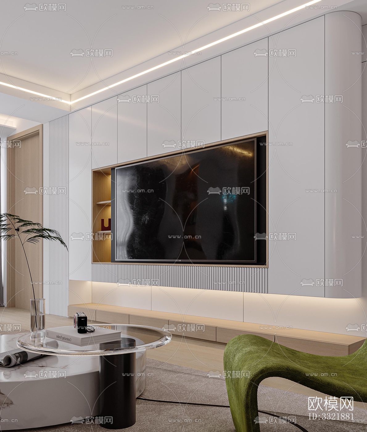 现代客厅效果图下载（渲染图2）