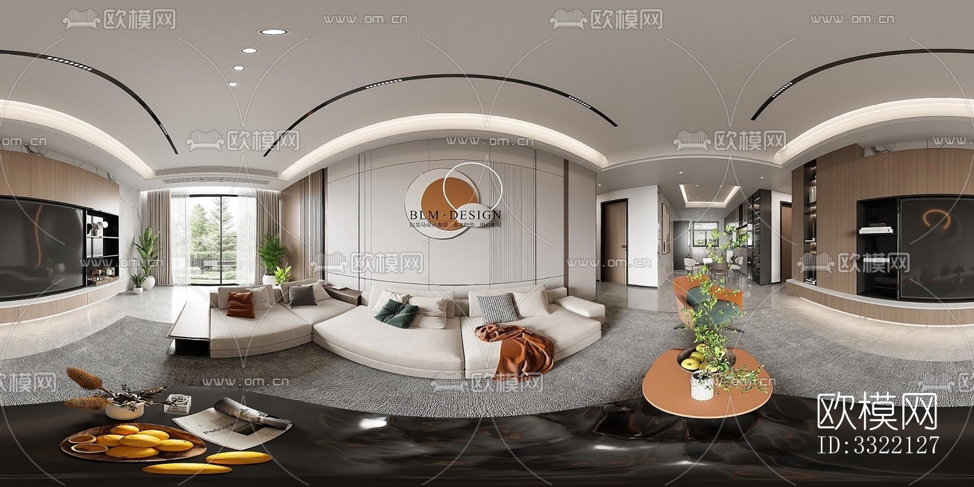 现代客厅效果图下载（渲染图5）