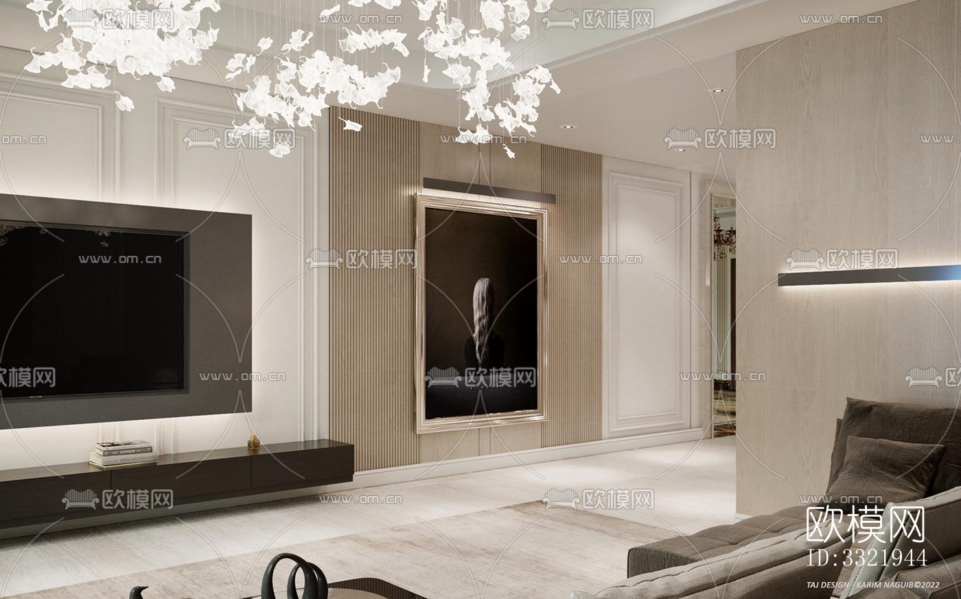 现代客厅效果图下载（渲染图5）