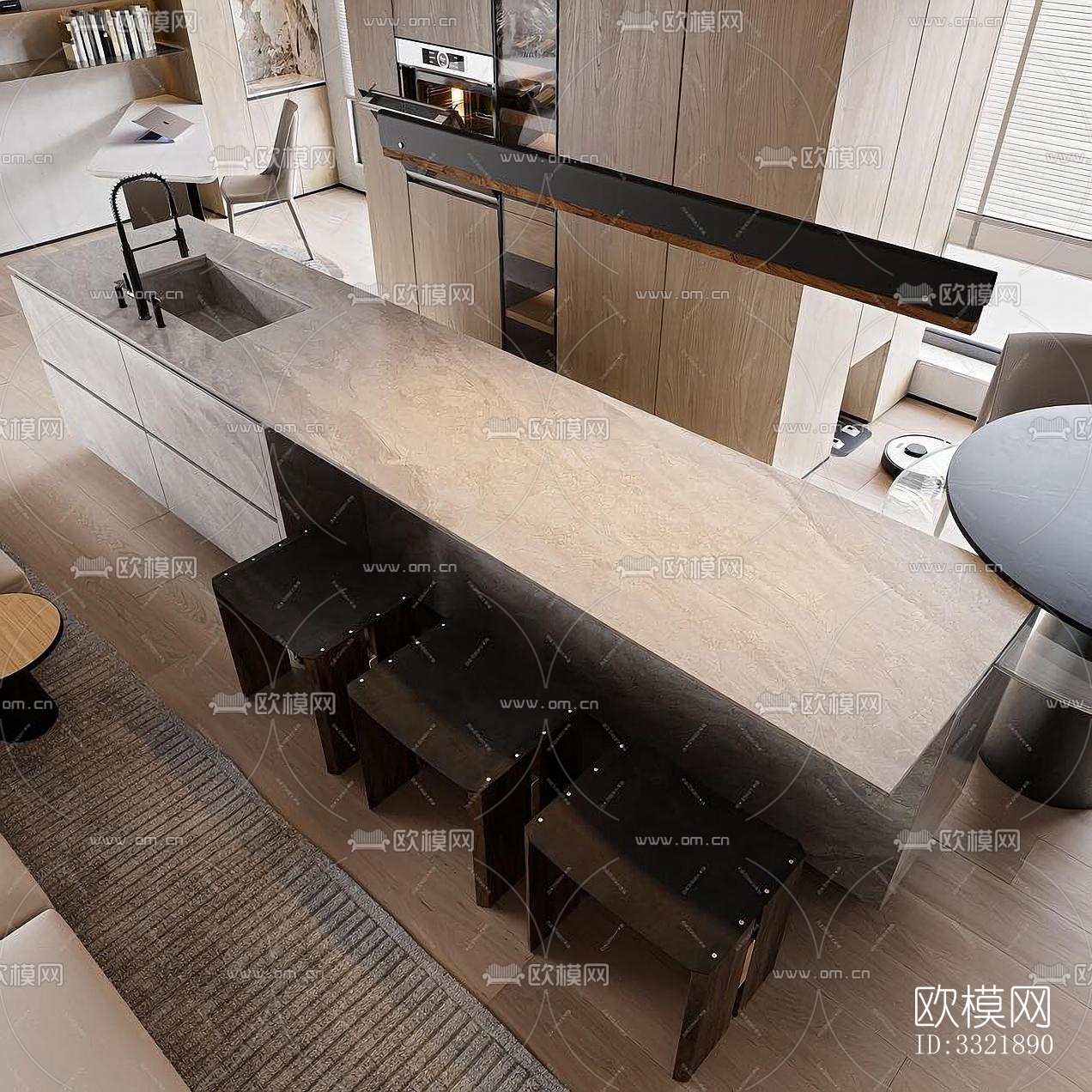 现代客厅效果图下载（渲染图7）