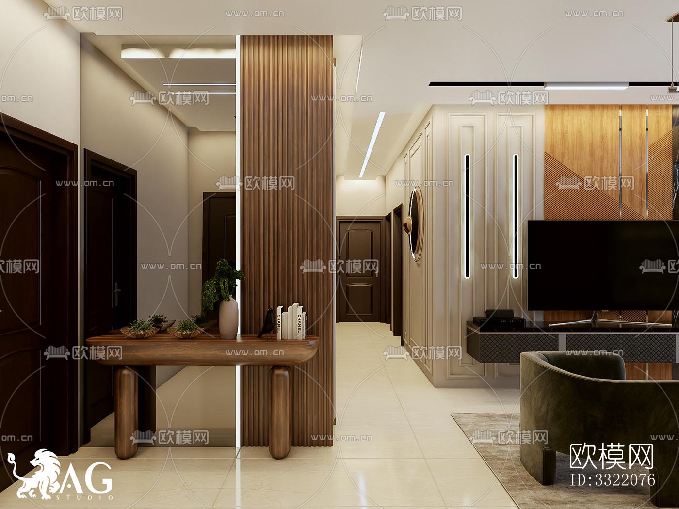 现代客厅效果图下载（渲染图6）