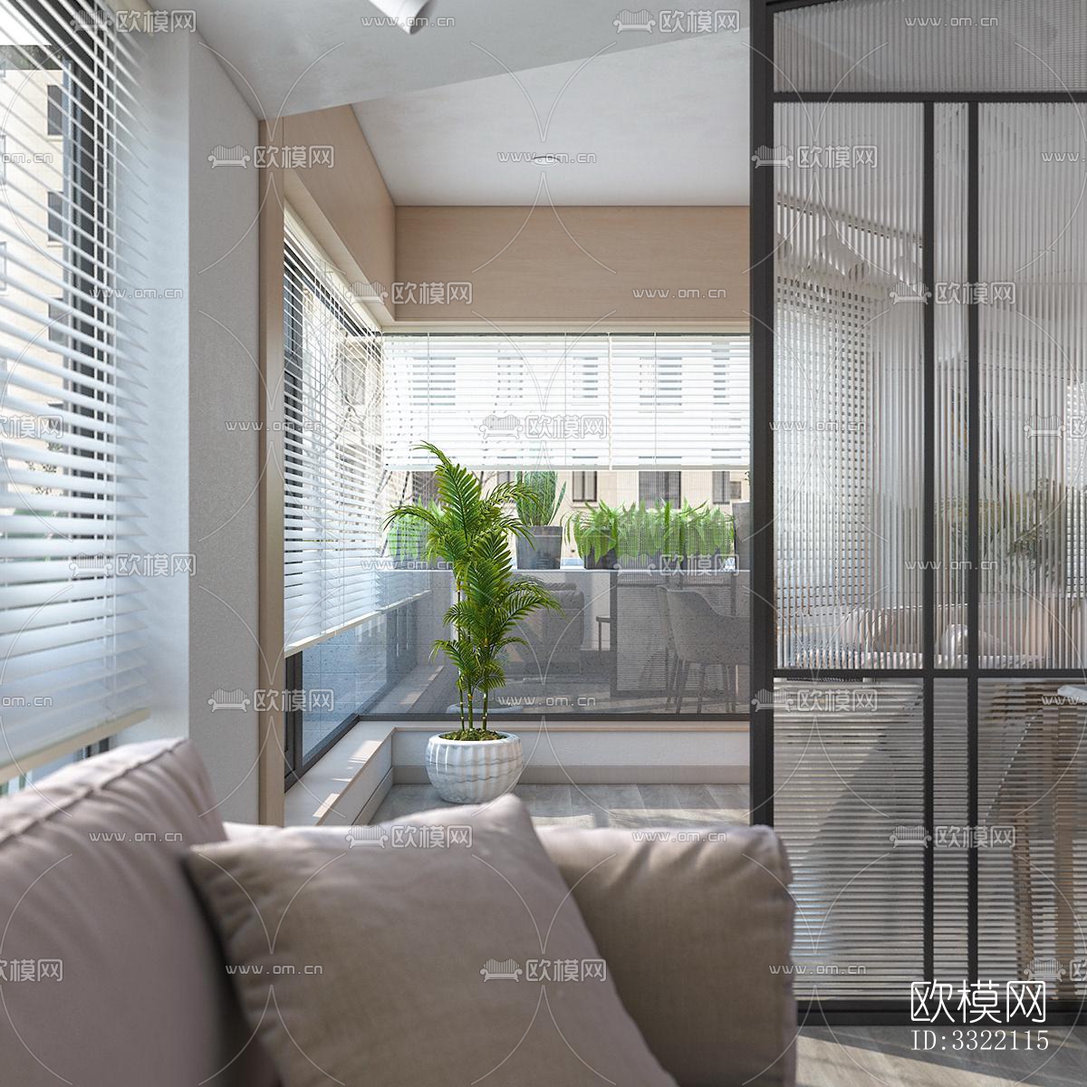 现代客厅效果图下载（渲染图5）