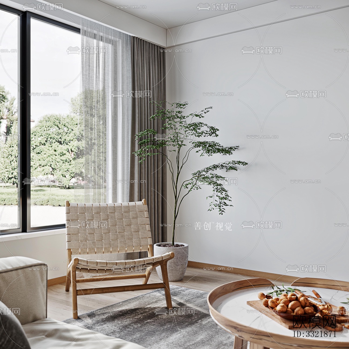 现代客厅效果图下载（渲染图8）