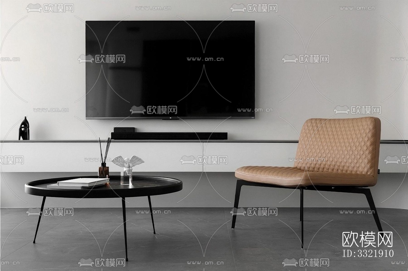 现代客厅效果图下载（渲染图4）