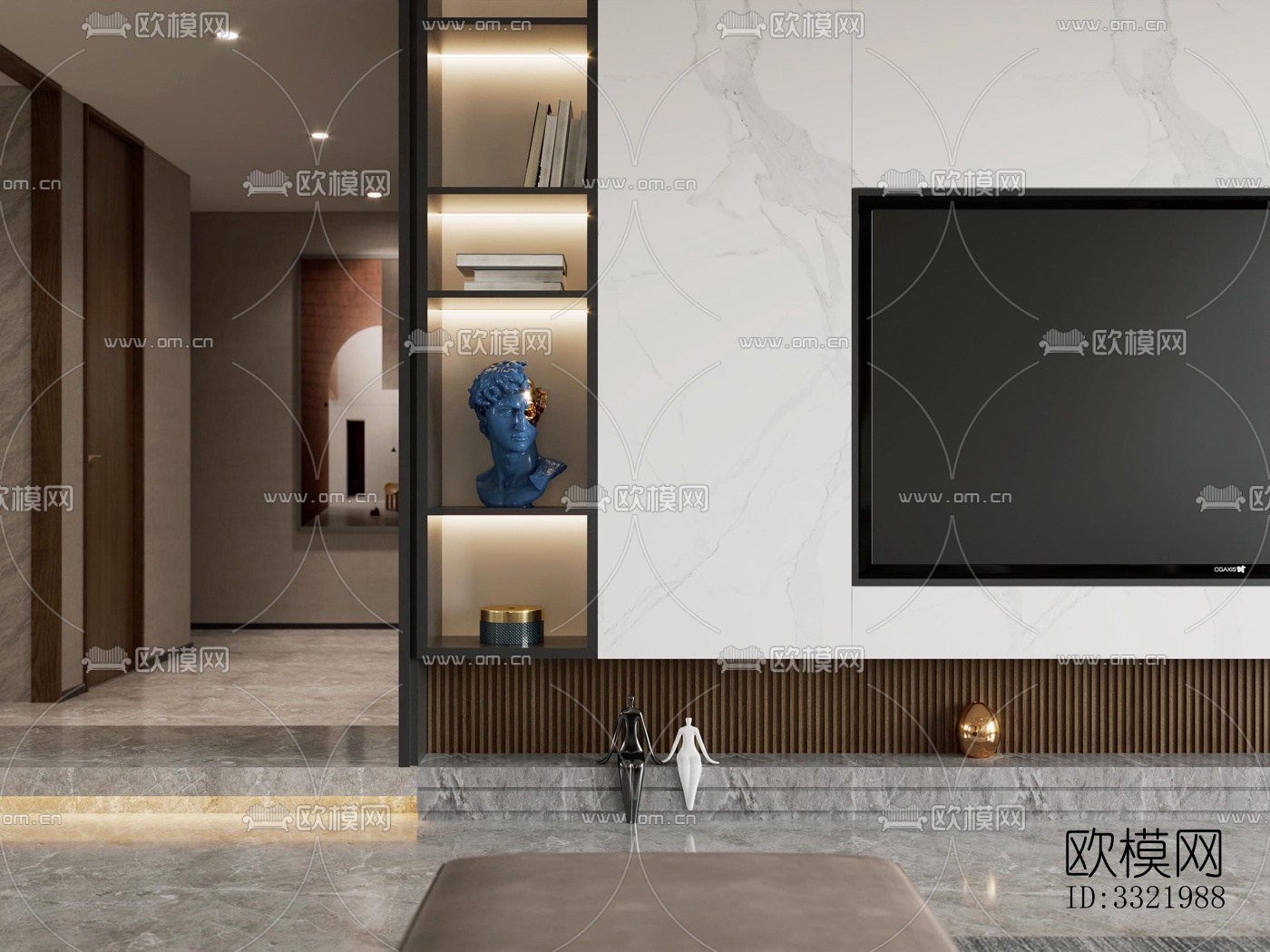 现代客厅效果图下载（渲染图2）