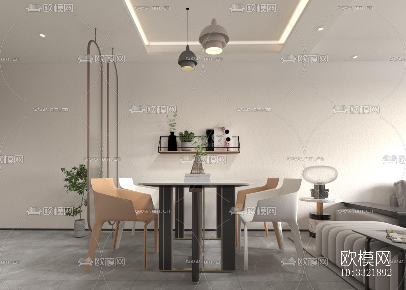 现代客厅效果图下载（渲染图1）