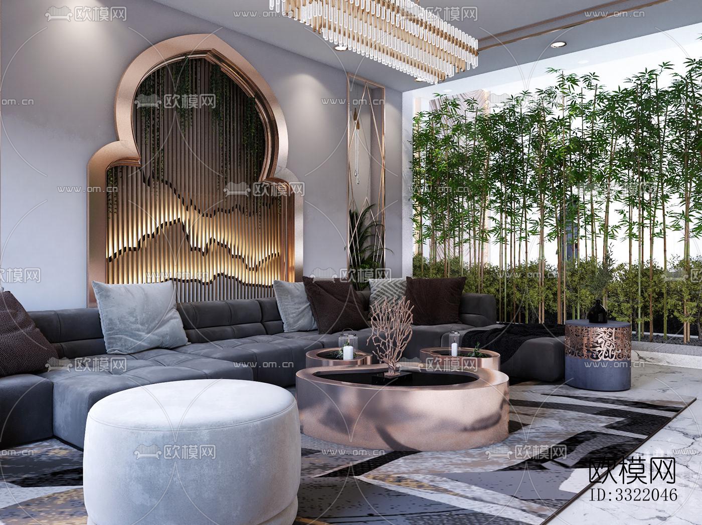 现代客厅效果图下载（渲染图5）