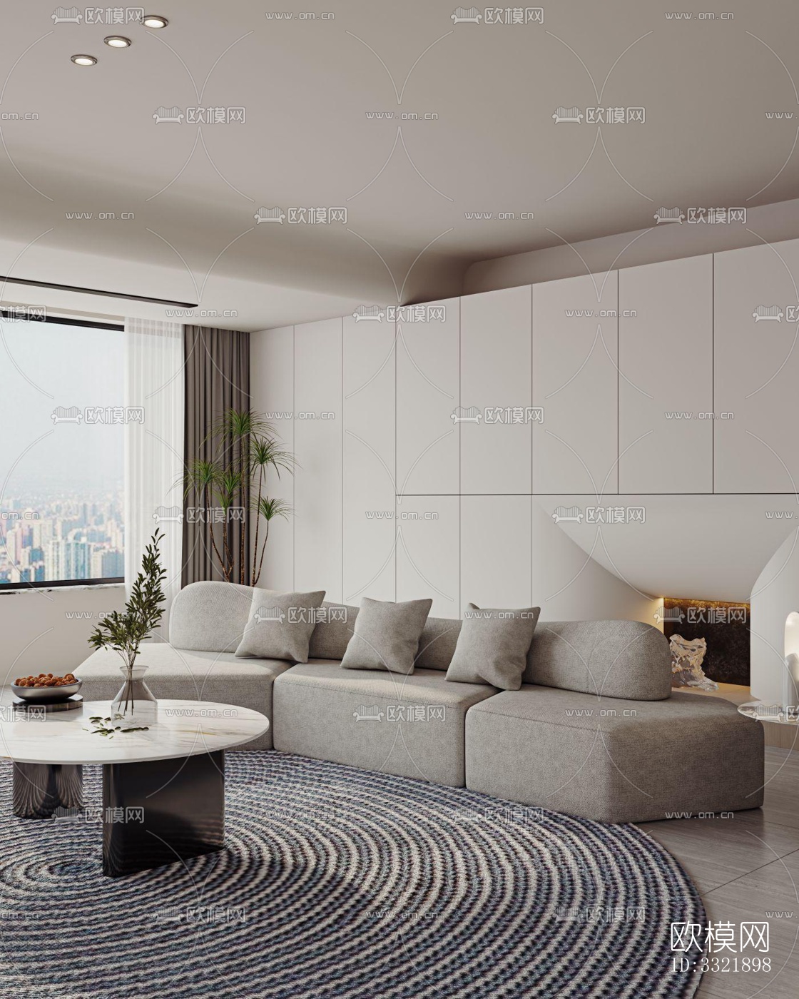 现代客厅效果图下载（渲染图13）