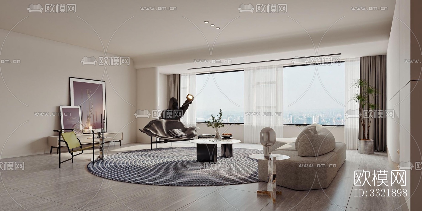 现代客厅效果图下载（渲染图15）