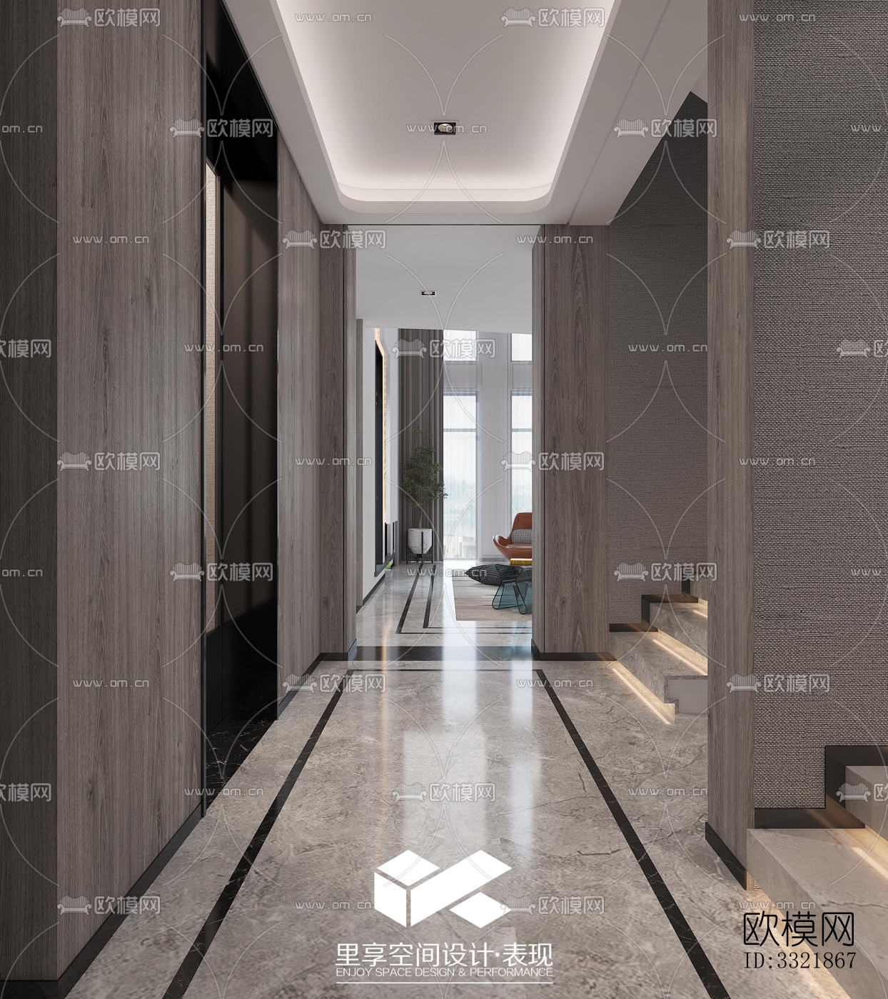 现代客厅效果图下载（渲染图3）