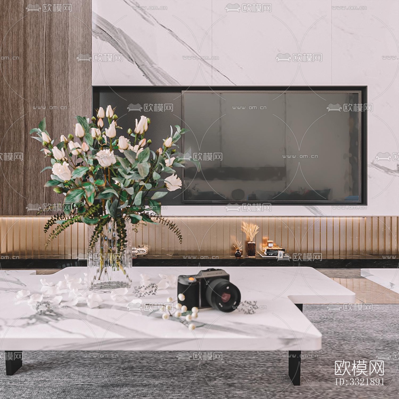 现代客厅效果图下载（渲染图5）