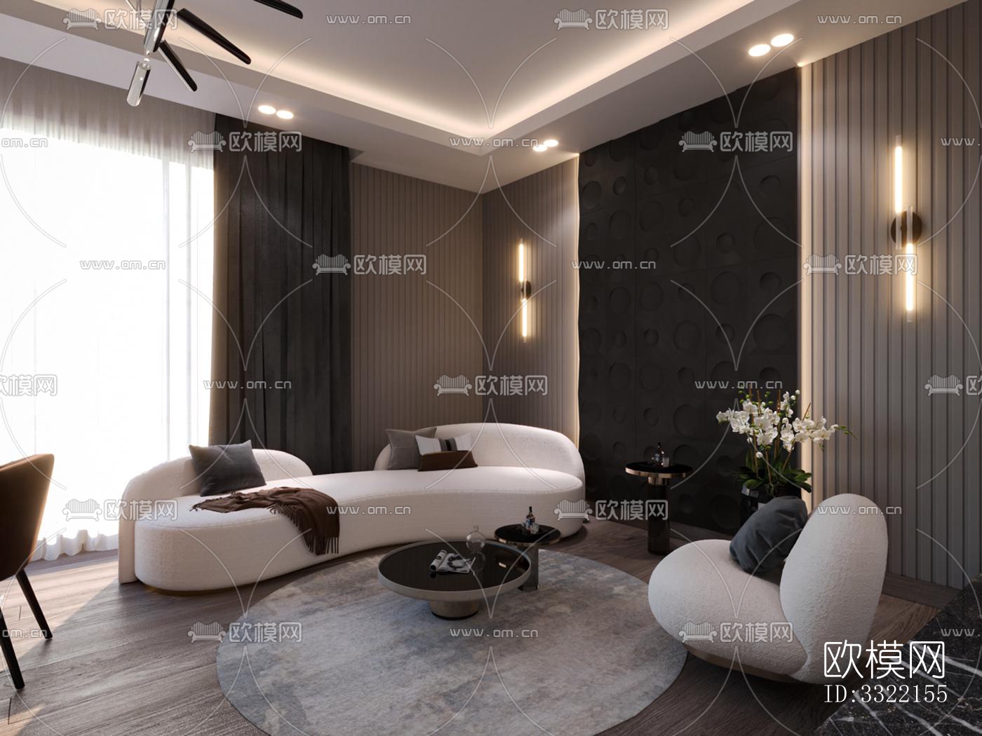 现代客厅效果图下载（渲染图7）