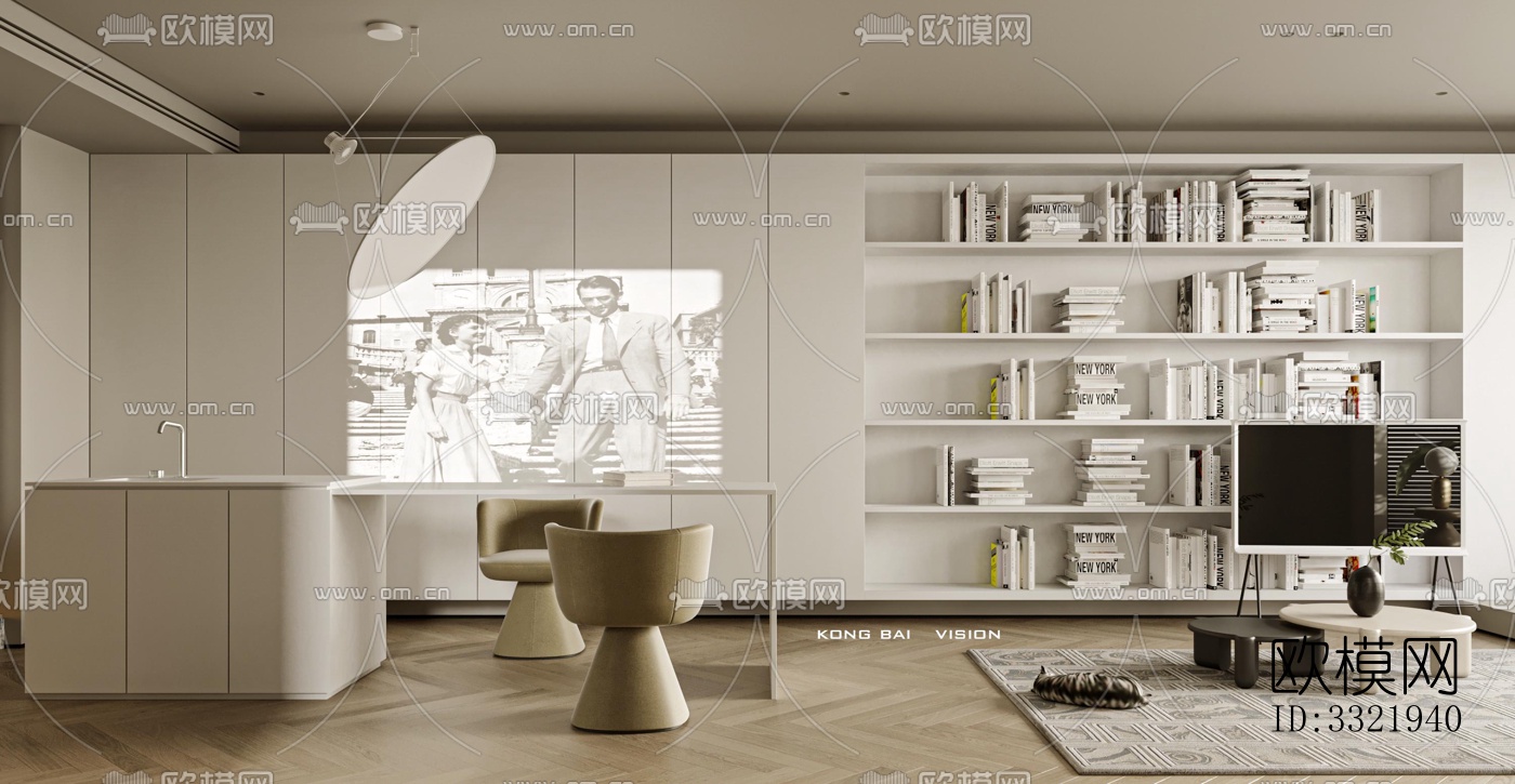 现代客厅效果图下载（渲染图9）