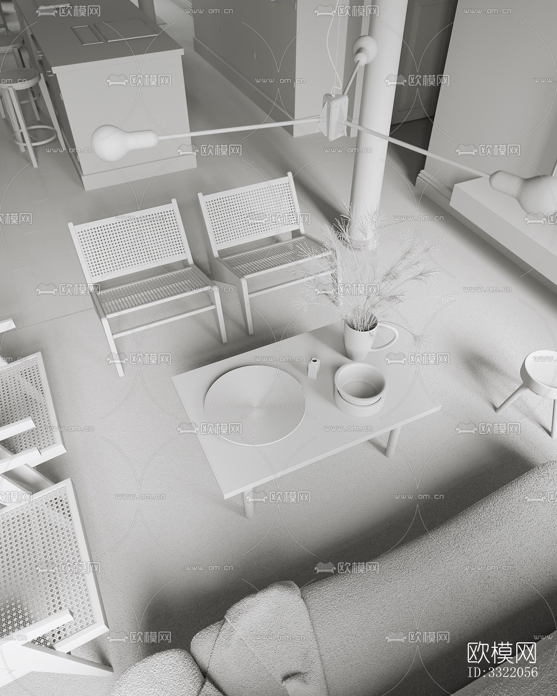 现代客厅效果图下载（渲染图5）