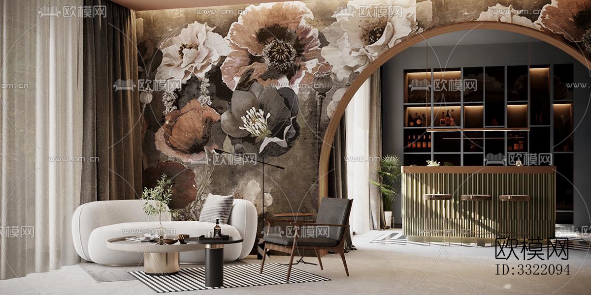 现代客厅效果图下载（渲染图6）