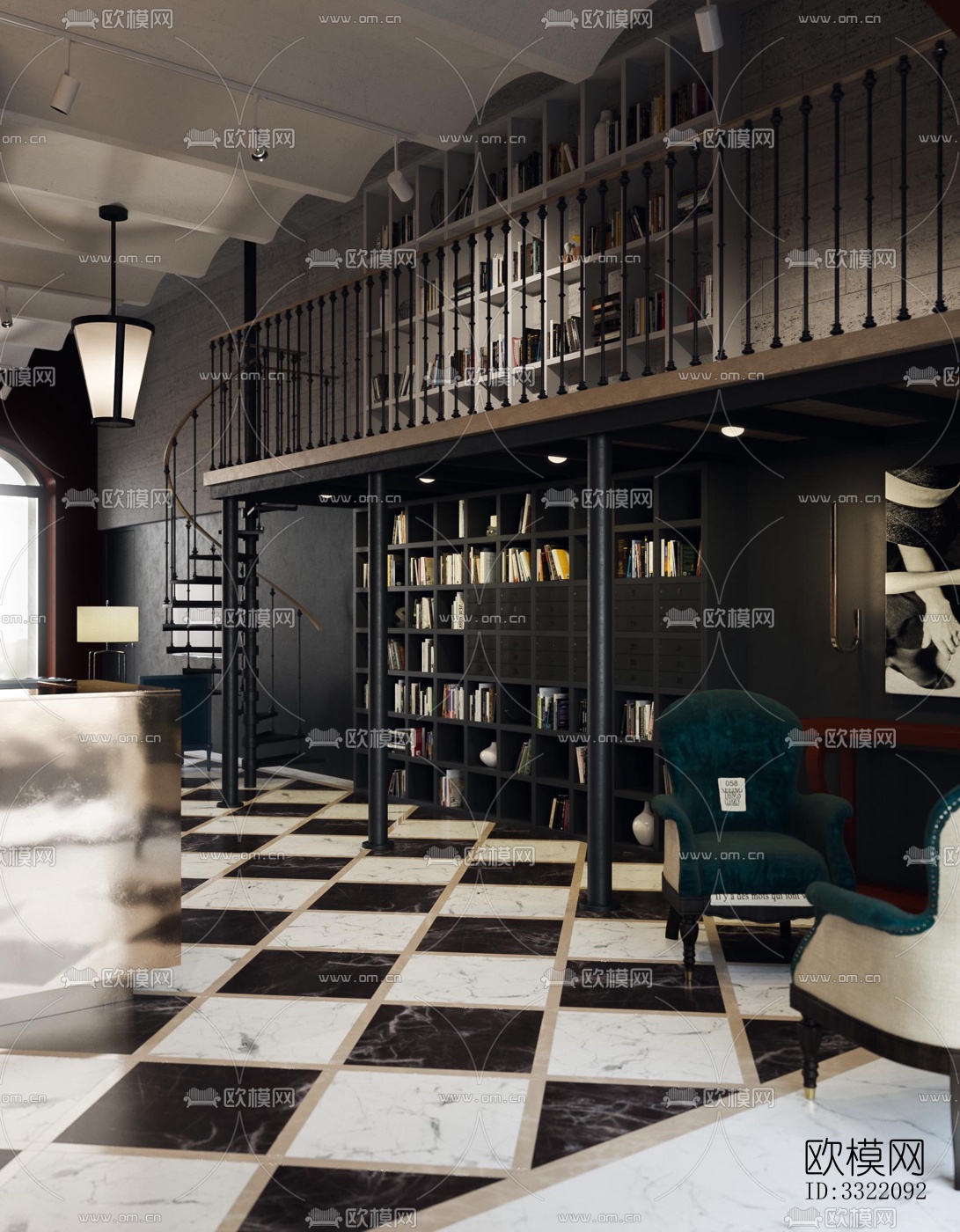 现代客厅效果图下载（渲染图7）