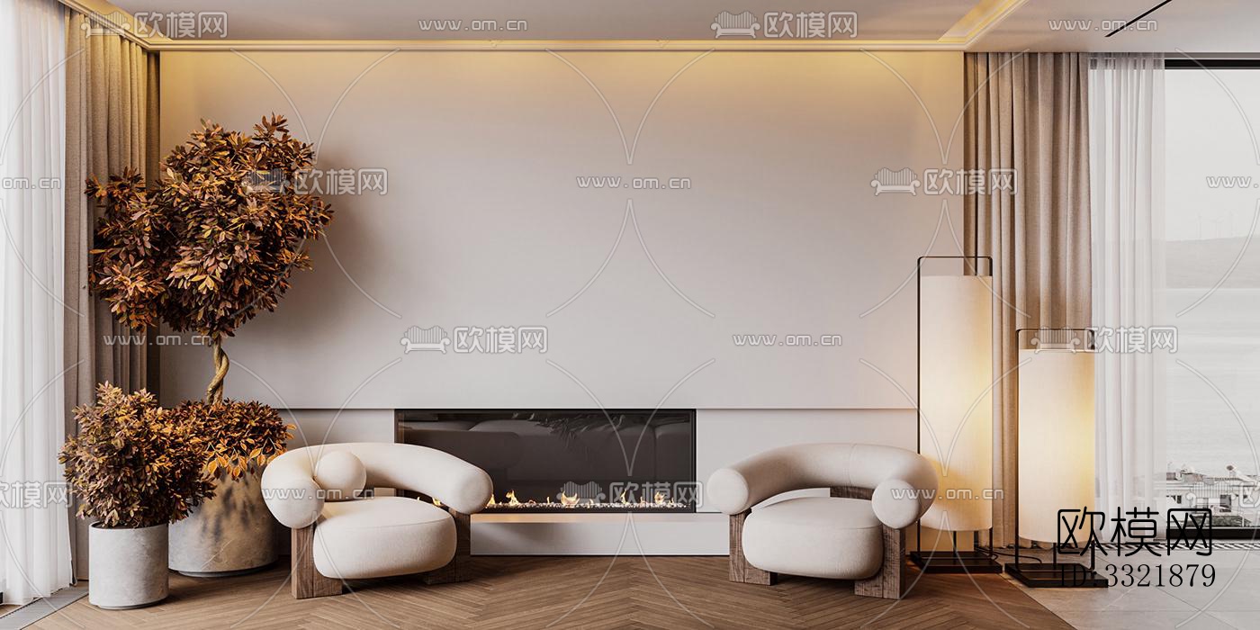 现代客厅效果图下载（渲染图14）