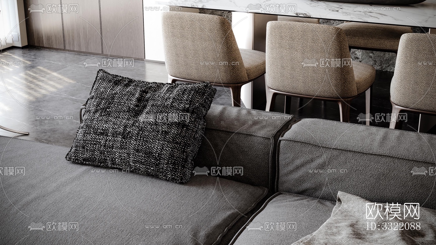 现代客厅效果图下载（渲染图9）