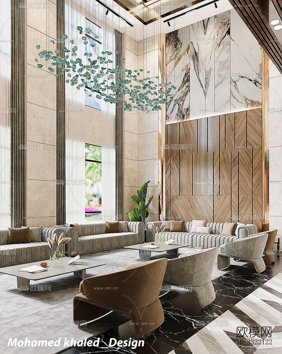 现代客厅效果图下载（渲染图5）