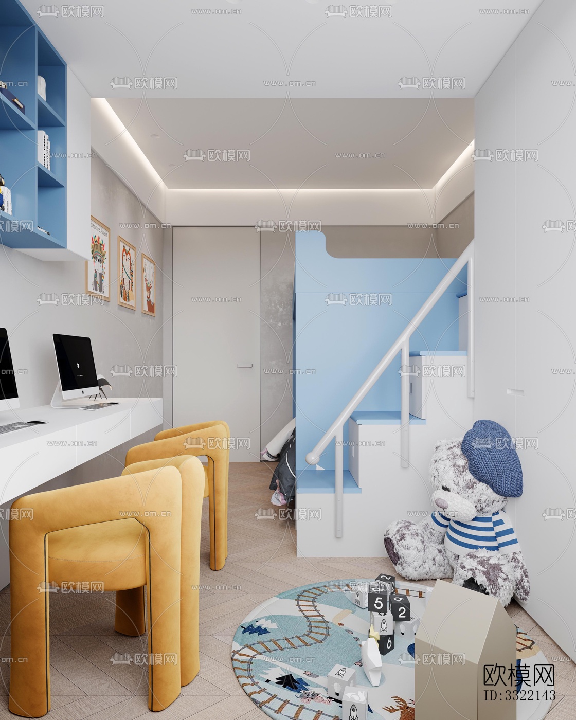 现代客厅效果图下载（渲染图4）