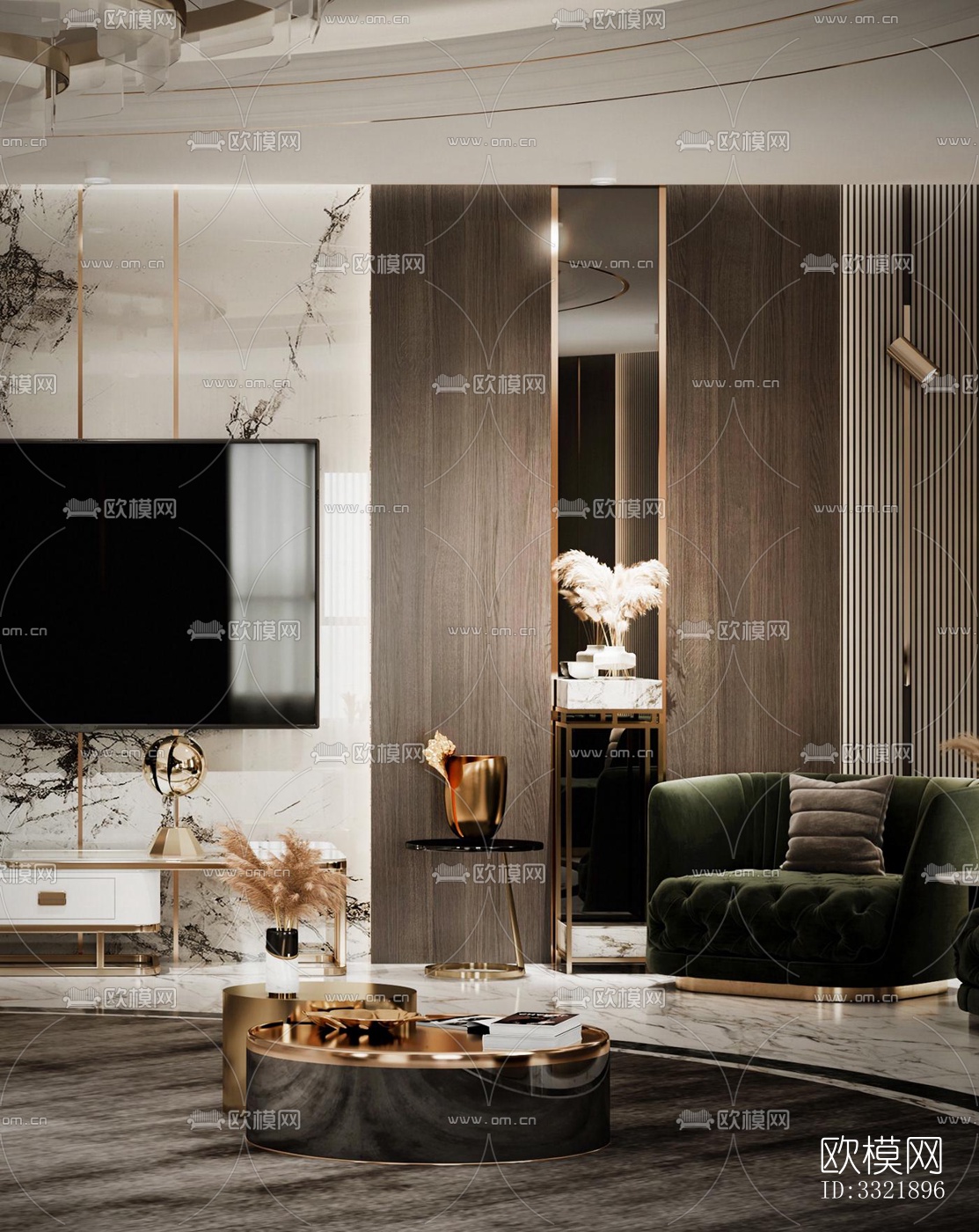 现代客厅效果图下载（渲染图5）