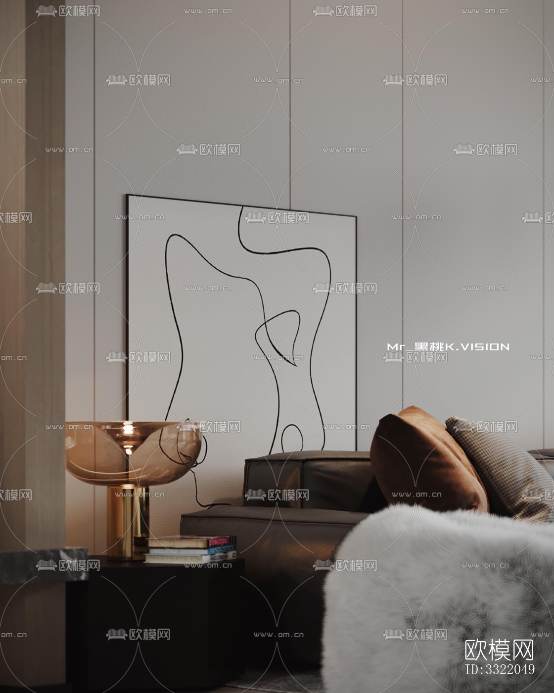 现代客厅效果图下载（渲染图8）