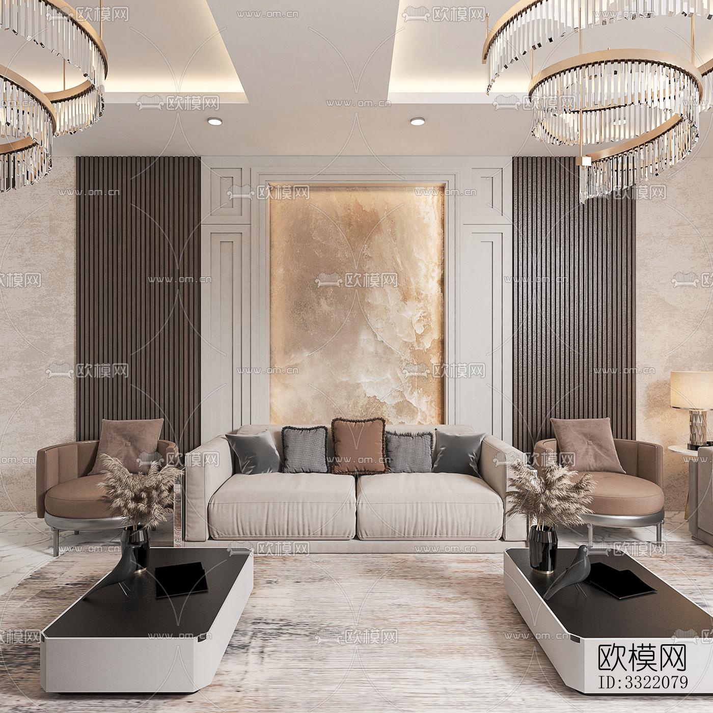 现代客厅效果图下载（渲染图6）