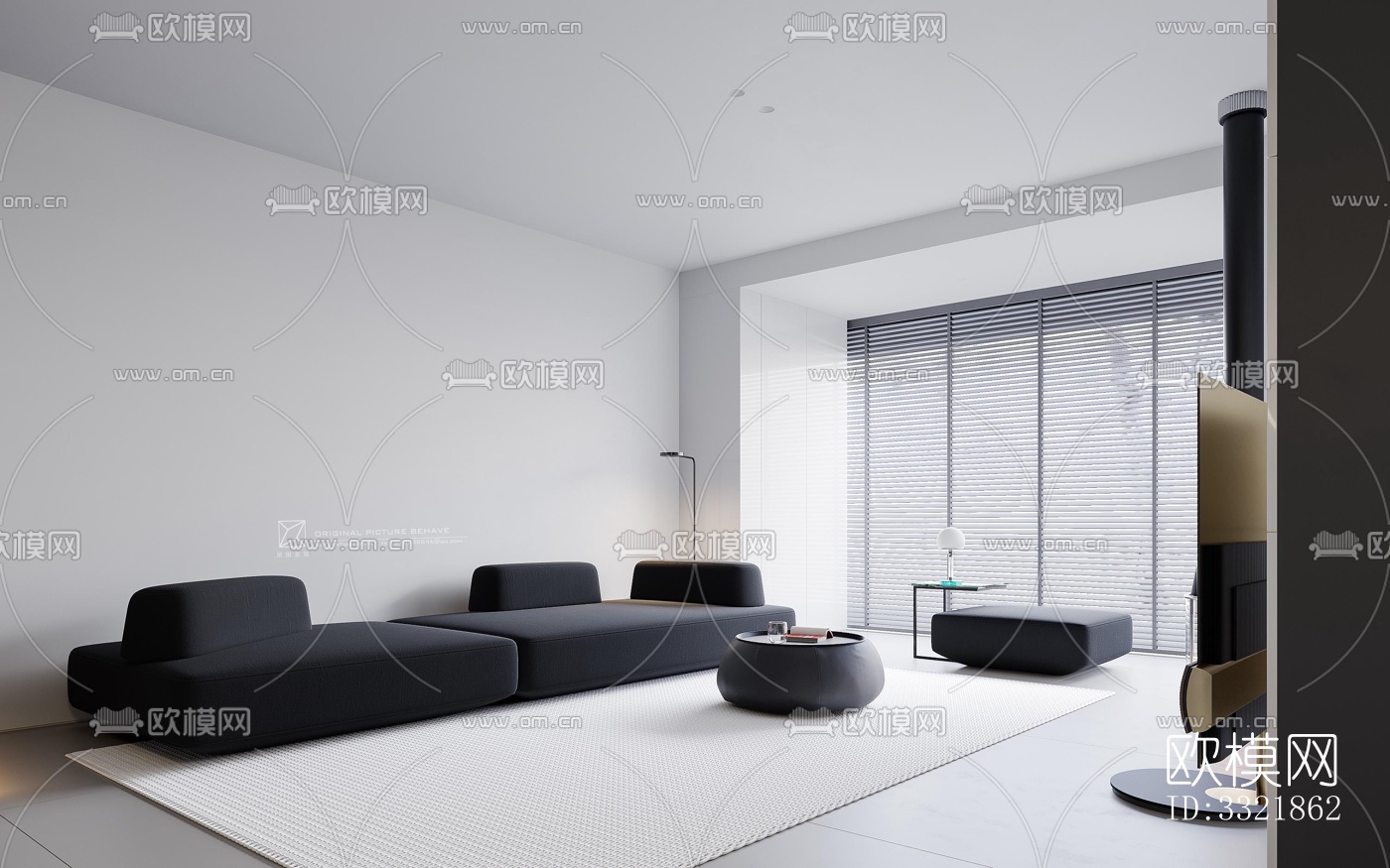 现代客厅效果图下载（渲染图1）