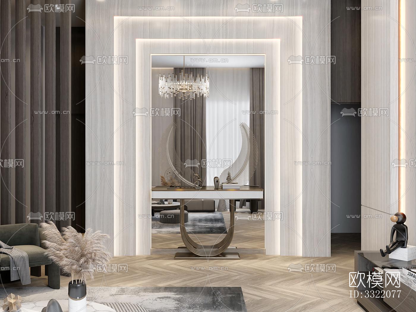 现代客厅效果图下载（渲染图7）