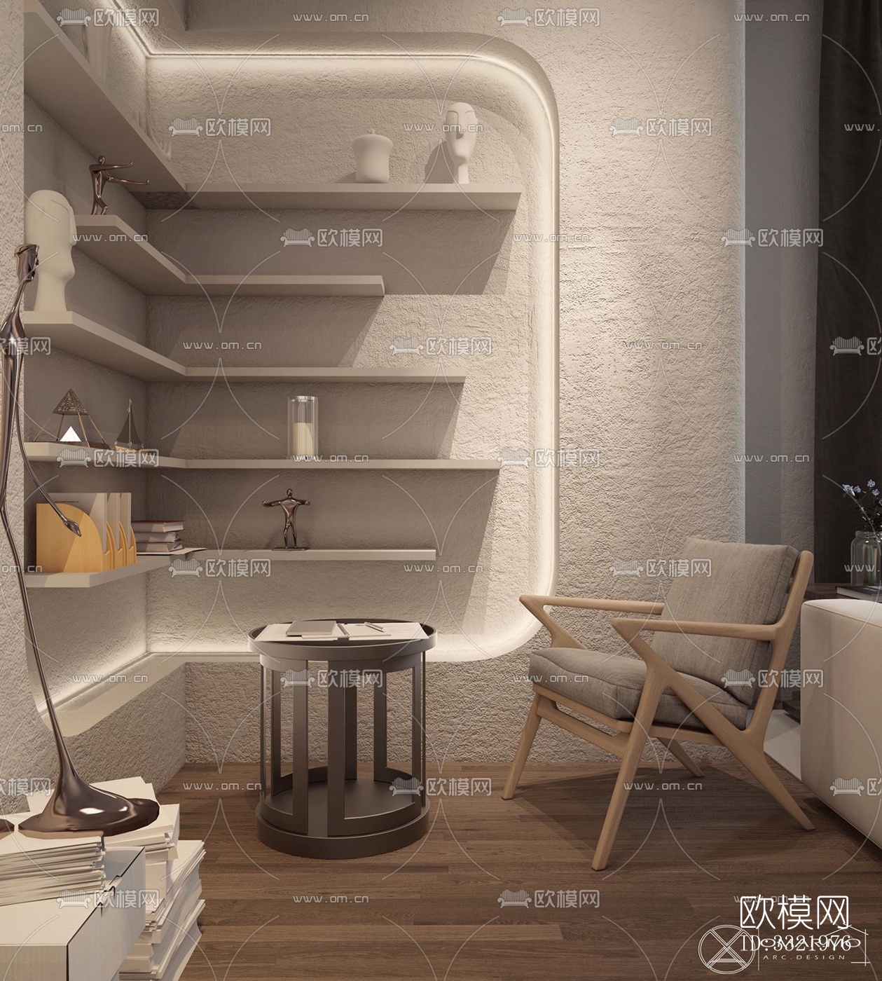 现代客厅效果图下载（渲染图3）