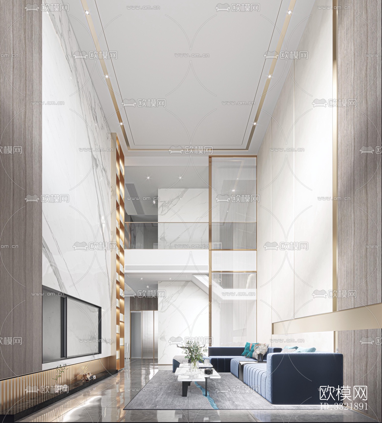 现代客厅效果图下载（渲染图6）